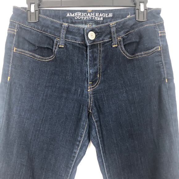 American Eagle Mid Rise Jegging Stretch Dark Wash Blue Women's Jeans 6 Short - Picture 3 of 10